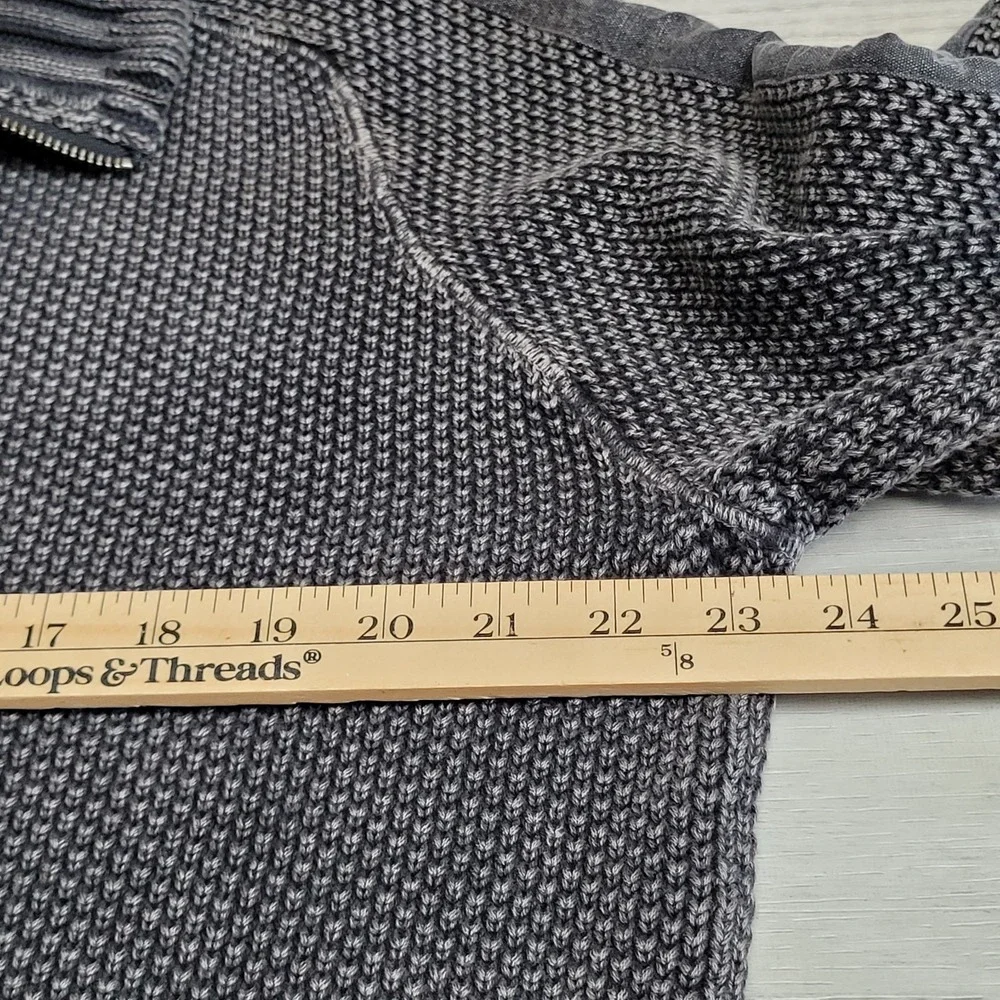 🧥 Carbon 2 Cobalt 1/4 Zip Sweater Men L Gray Hi‑Def Birdseye Heavyweight Preppy